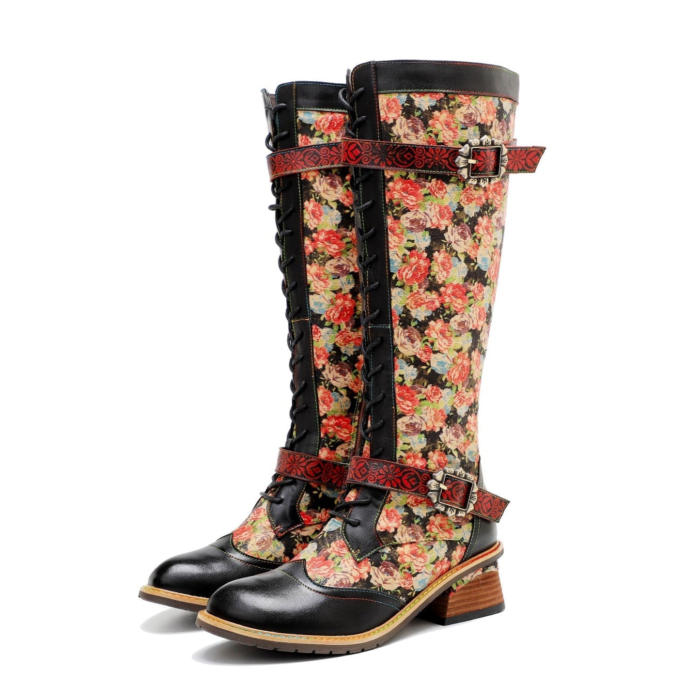 Vintage Hand-printed Stunning Floral Boots