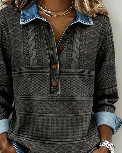 Dolores | Trendy Cardigan with Half Button and Collar