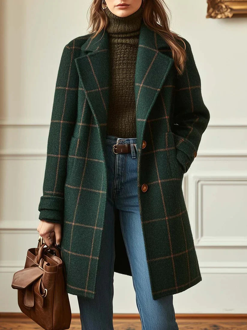Serena | Classic Fitted Check Coat