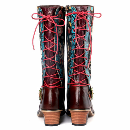 Casual Retro Leather Boots High Tube Boots