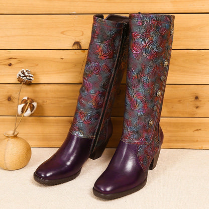 Retro Printed Hand-made Boots