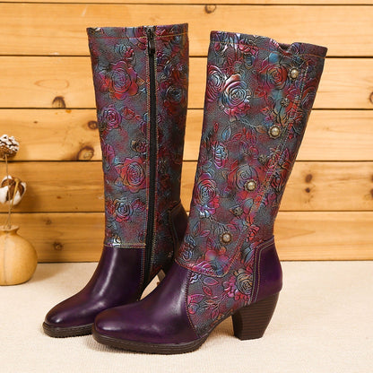 Retro Printed Hand-made Boots