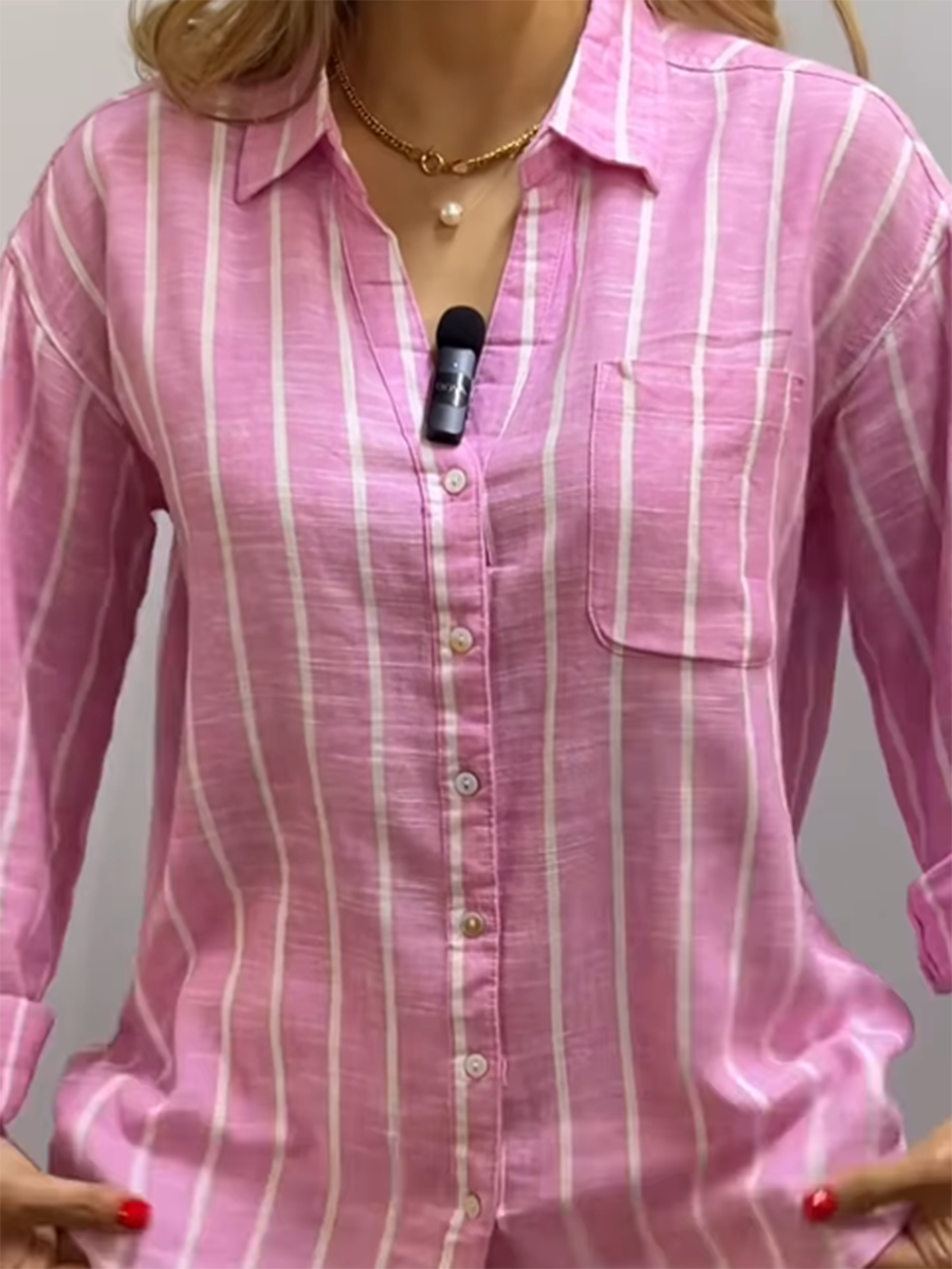 Josephine™ | Soft Breathable Striped Linen Shirt