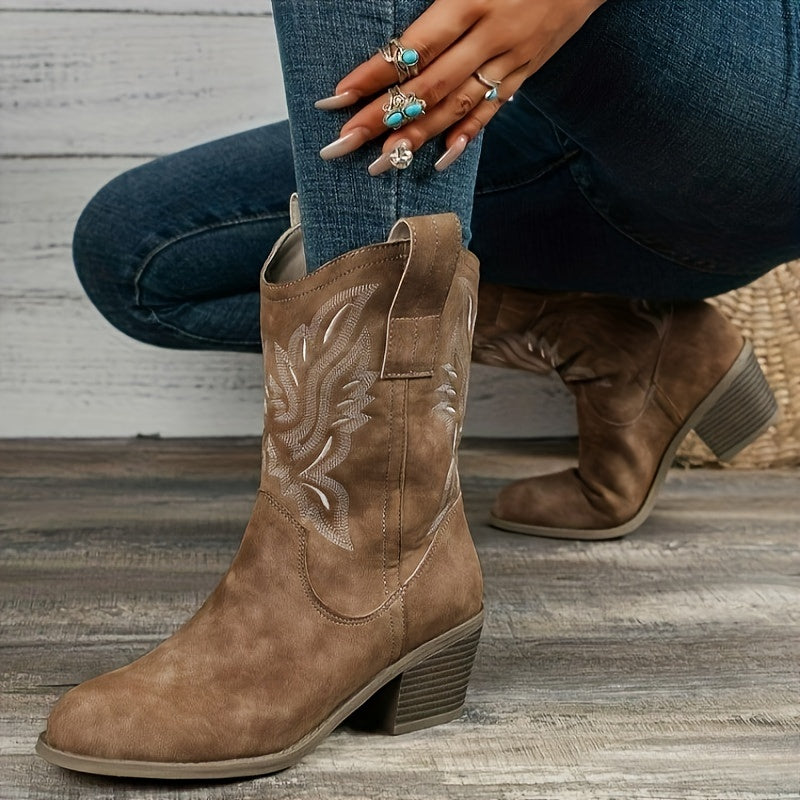 Teana | Western Mid Calf Boots