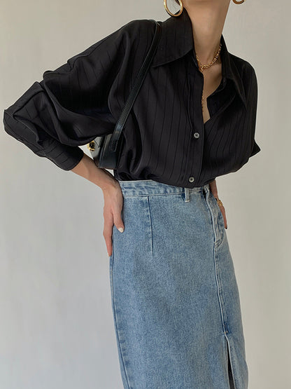Charlotte™ | Oversized Button Up Collared Shirt