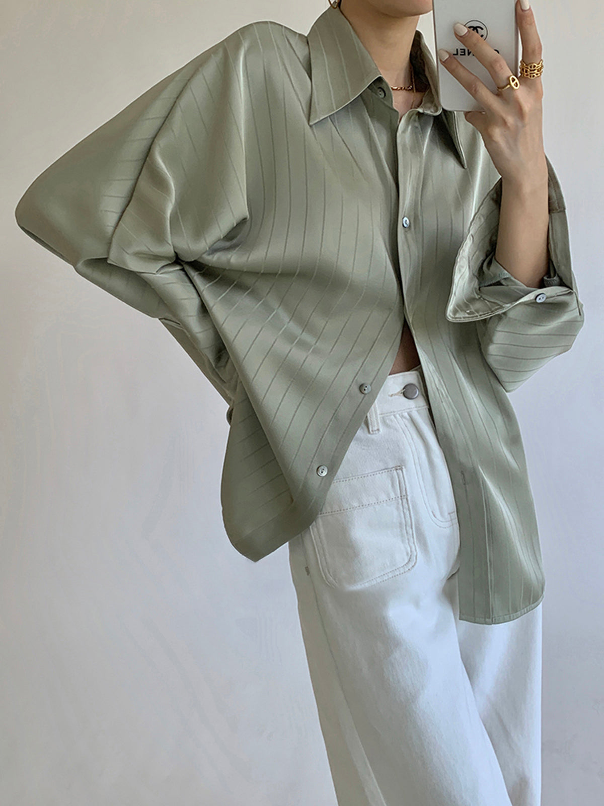 Charlotte™ | Oversized Button Up Collared Shirt