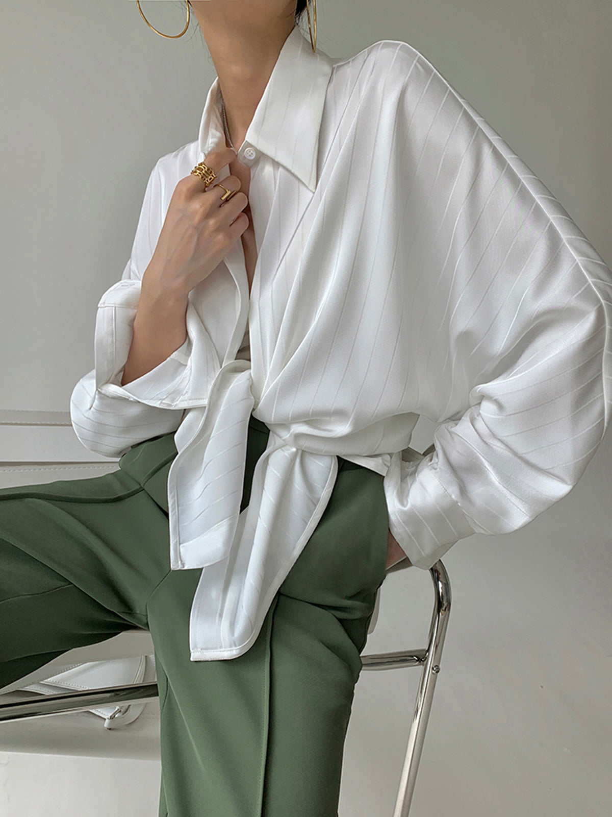 Charlotte™ | Oversized Button Up Collared Shirt