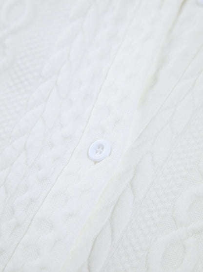 Lavine™ | Cable Knit Oversized Shirt
