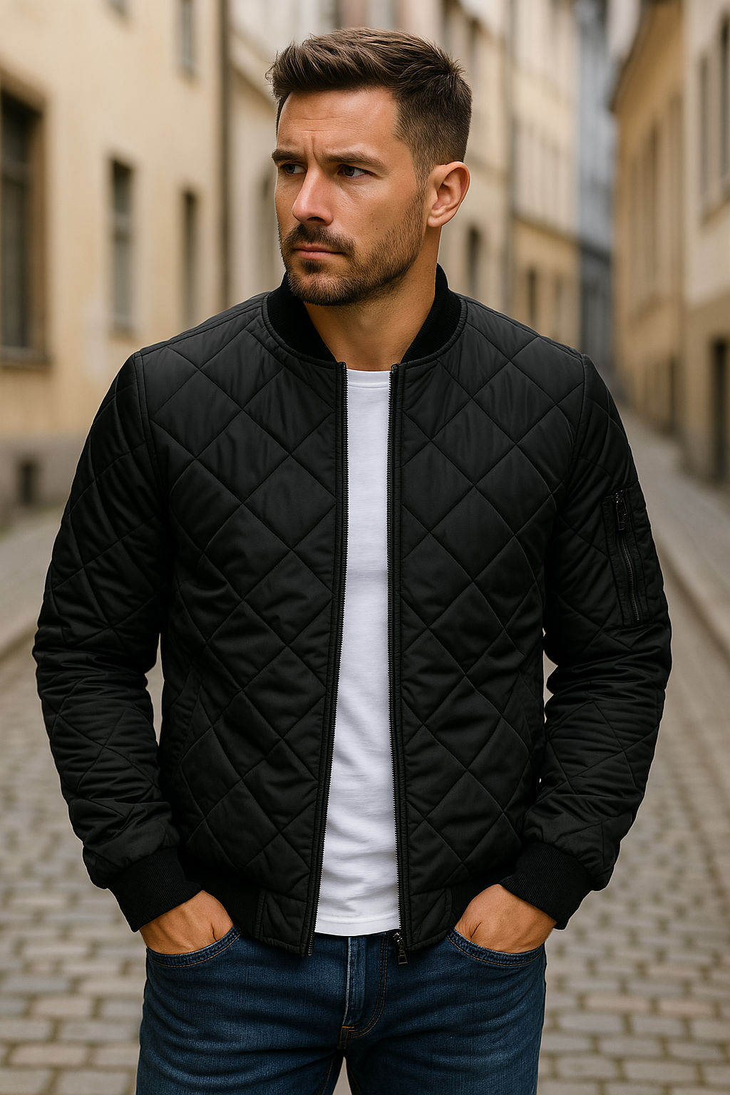 Tanner - Quilted Bomber Jacket