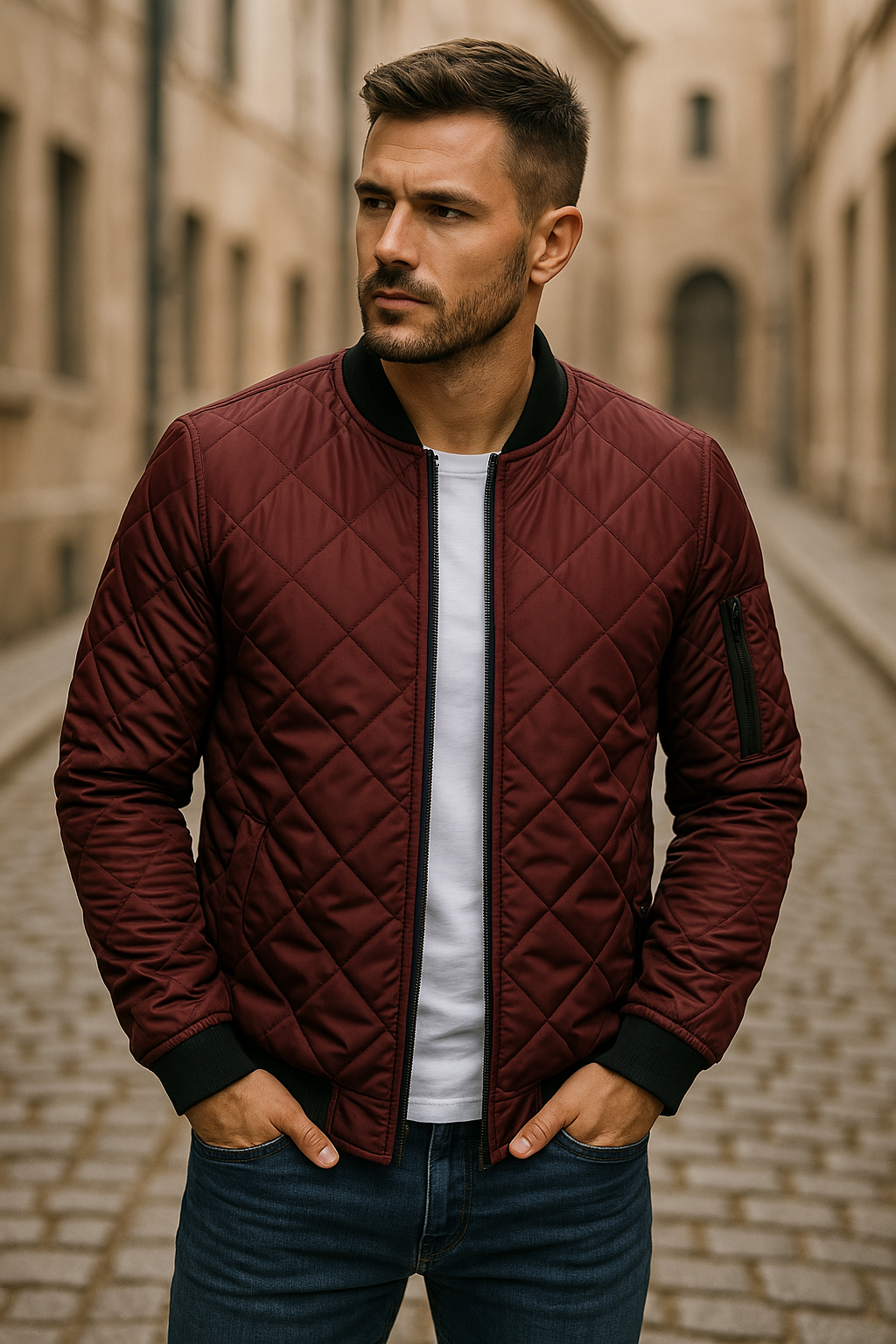 Tanner - Quilted Bomber Jacket