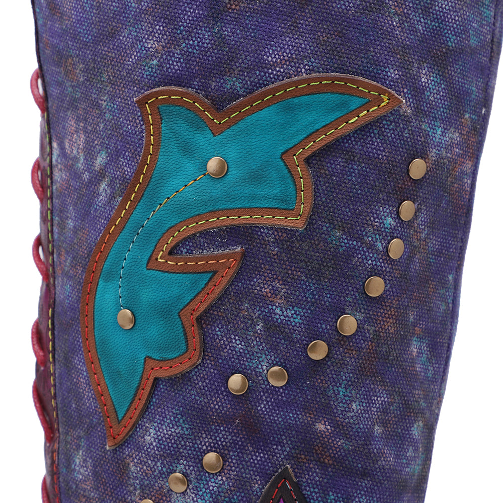 Retro Handmade Leather Flat Bottomed Boots