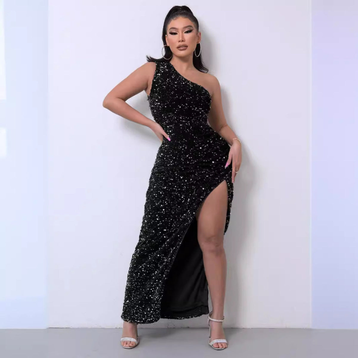 BRAYLEIGH - Glamour One-Shoulder Sequin Dress