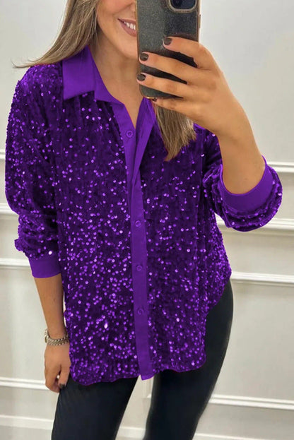 Ciara™ | Shimmer Sequin Shirt