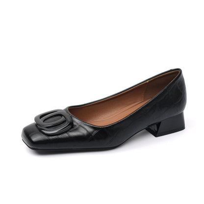 Felline | Faux-Leather Elegant-Heel Shoes with a Soft Supportive Fit