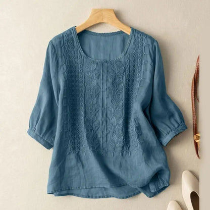 Shania – Embroidered Relaxed Blouse