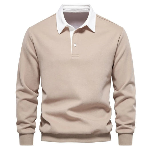 Austin - Long Sleeve Polo Collar Sweatshirt