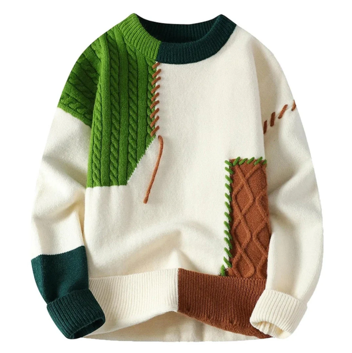 Verre Blanc™ | Fashionable Patchwork Sweater