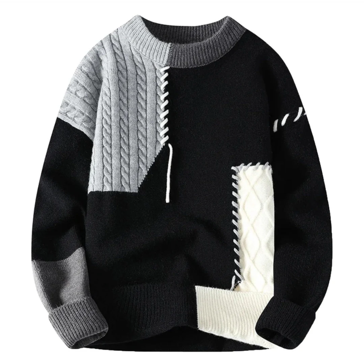 Verre Blanc™ | Fashionable Patchwork Sweater