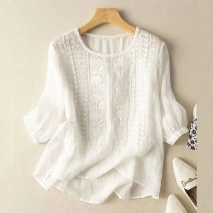 Shania – Embroidered Relaxed Blouse