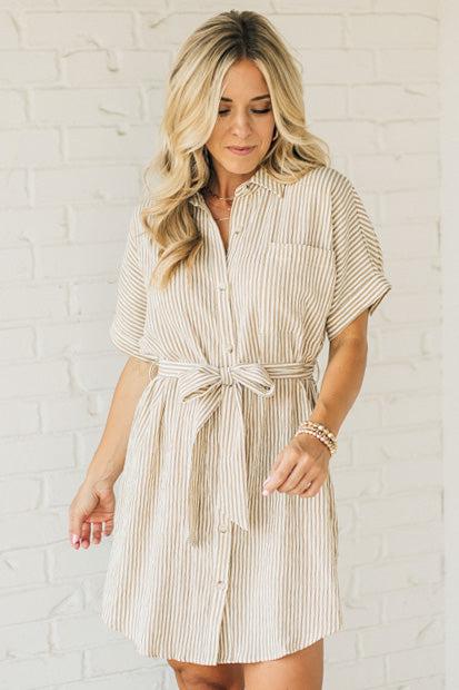 Theoline™ | Premium Striped Shirt Dress