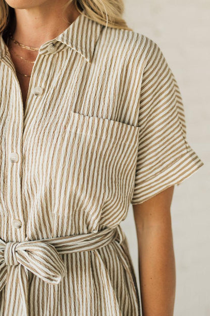 Theoline™ | Premium Striped Shirt Dress