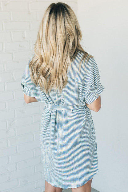 Theoline™ | Premium Striped Shirt Dress
