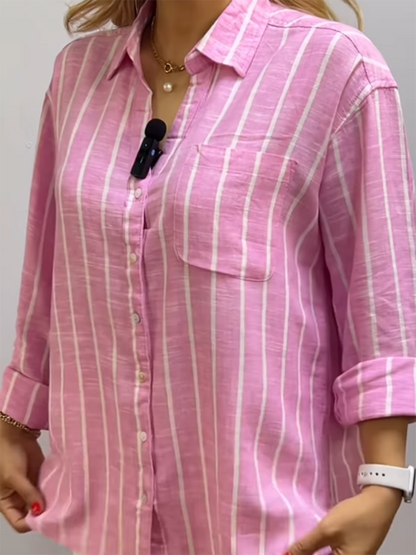 Josephine™ | Soft Breathable Striped Linen Shirt