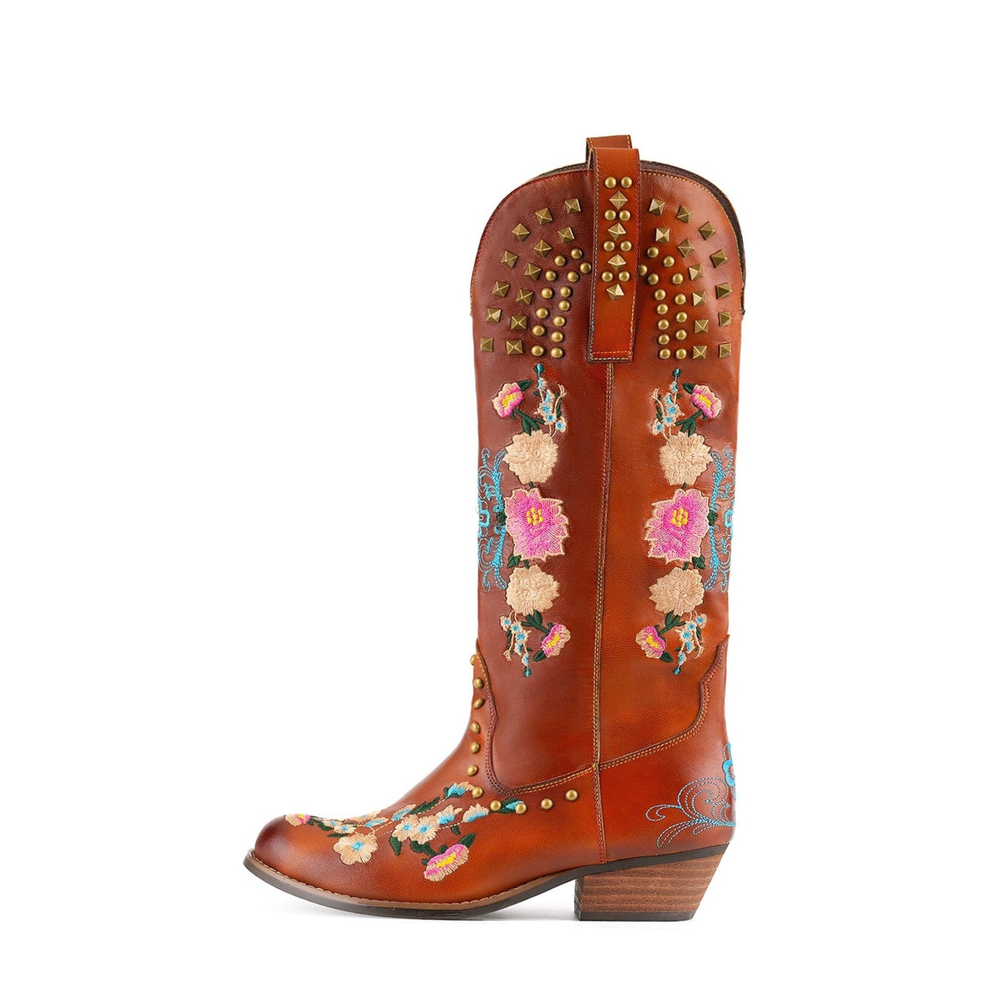Wildflower Studded Leather Boots