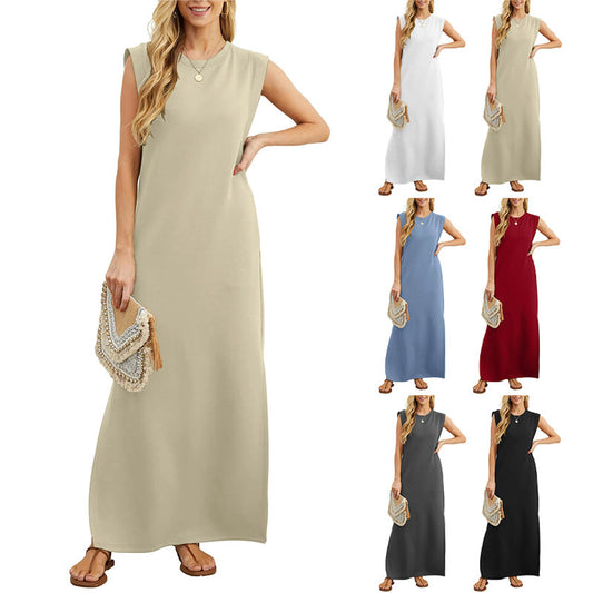 Wrinkle-free Casual Dress For Women With Split Hem